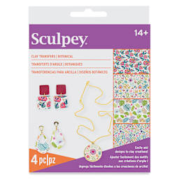 Sculpey Clay Transfers - Pkg of 4, Botanicals front of packaging
