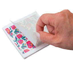 Sculpey Clay Transfers - Pkg of 4, Botanicals being peeled from clay