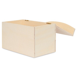 Park Lane Unfinished Wood Box - Fold-Over Top, opened