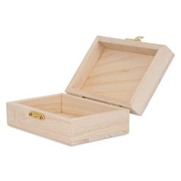 Park Lane Unfinished Wood Box - Mini, lid open