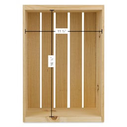 Good Wood by Leisure Arts Pine Crate - Unfinished, displaying interior measurements shown from above