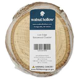 Walnut Hollow Basswood Coasters - Set of 4 - front of packaging