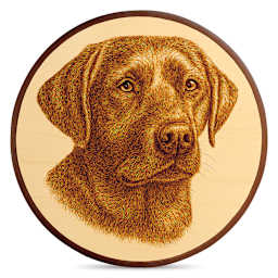 Foggy Bottom Woodworks Basswood Plaques completed dog illustration