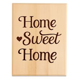 Foggy Bottom Woodworks Basswood Plaque - Rectangle, 6" x 8" with typographical artwork