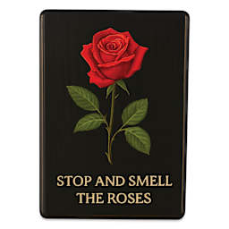 Foggy Bottom Woodworks Pine Plaque - Rectangle, 8" x 6" completed floral artwork