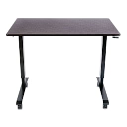 Luxor High Speed Crank Adjustable Stand Up Desk - Dark Walnut with Black Frame, 48" W