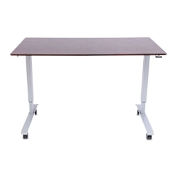 Luxor High Speed Crank Adjustable Stand Up Desk - Dark Walnut with Silver Frame, 59" W