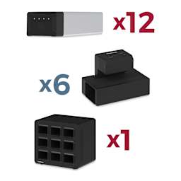 KwikBoost EdgePower Desktop Charging Station System - Continual Use Set, quantities of components.