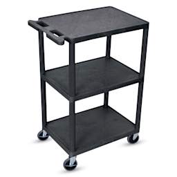 Luxor Heavy-Duty Utility Cart - Three-Flat Shelves