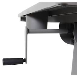 Luxor Student C Sit Stand Desk with Crank Handle, close up of the crank system. 