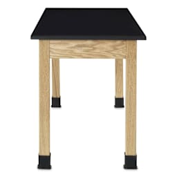 Compartment Lab Table, side view of the epoxy top table