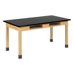 Compartment Lab Table, view of the high pressure laminate top measuring 72" x 24" x 30".