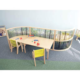 Whitney Brothers Nature View Serenity Table, between other tables and classroom dividers