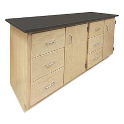 Hann Storage Bench - 6 Drawers & 2 Doors, Black HPL Top