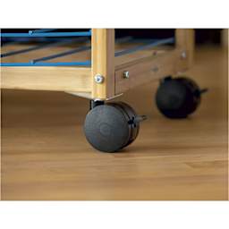 Copernicus Bamboo Double-Sided Art Center, close-up of the casters