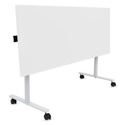 Safco Jurni Flip-Top Table with Casters - Designer White, 24" x 60", top folded