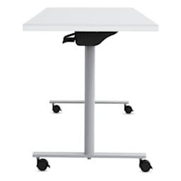 Safco Jurni Flip-Top Table with Casters - Designer White, 24" x 60", side