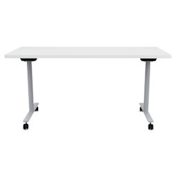 Safco Jurni Flip-Top Table with Casters - Designer White, 24" x 60", top flat