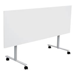 Safco Jurni Flip-Top Table with Casters - Designer White, 24" x 72", top folded