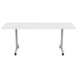 Safco Jurni Flip-Top Table with Casters - Designer White, 24" x 72", top flat