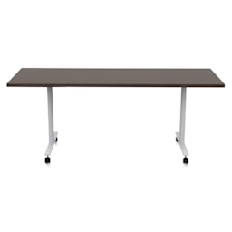 Safco Jurni Flip-Top Table with Casters - Columbian Walnut, 24" x 72", top flat