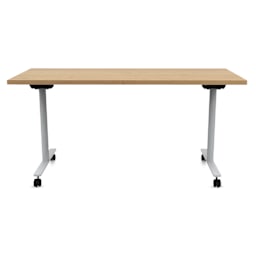 Safco Jurni Flip-Top Table with Casters - Fusion Maple, 24" x 60", top flat