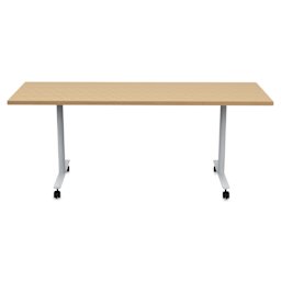 Safco Jurni Flip-Top Table with Casters - Fusion Maple, 24" x 72", top flat