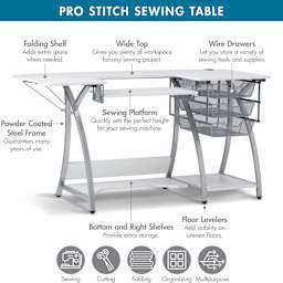 Studio Designs Pro Stitch Sewing Table - with product information