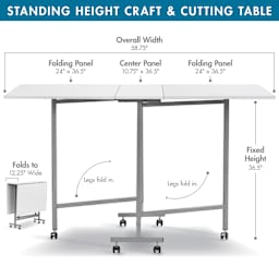 Studio Designs Sew Ready Craft and Cutting Table - table dimensions