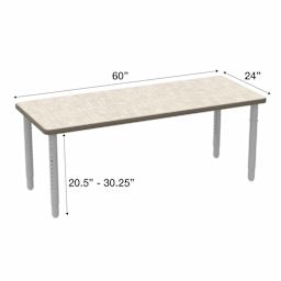 WB Mfg ELO Rectangle Table - Vision Vava Top, Medium