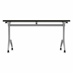 WB Mfg Flip Top Table - Hardrock Maple HPLTop with black edge, front view of table