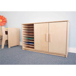 Whitney Brothers Plus Art Paper Center Storage Cabinet - Natural (Cabinet in classroom setting)