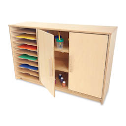 Whitney Brothers Plus Art Paper Center Storage Cabinet - Natural (Cabinet door open, Art supplies not included)
