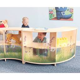 Whitney Brothers Nature View Curve Cabinets (Cabinets side by side, Toys not included)
