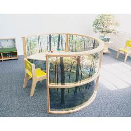 Whitney Brothers Nature View Curved Divider Panel (Panels shown connected around desk)