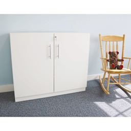 Whitney Brothers White Lockable Wall Cabinet (Cabinet doors closed)