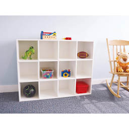 Whitney Brothers White 12 Cubby Backpack Storage Cabinet (Toys in cabinets)
