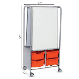 Gratnells MakerHub Cart - Silver with Tropical Orange