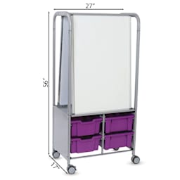 Gratnells MakerHub Cart - Silver with Plum Purple