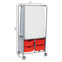 Gratnells MakerHub Cart - Silver with Flame Red