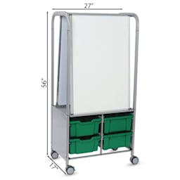 Gratnells MakerHub Cart - Silver with Grass Green