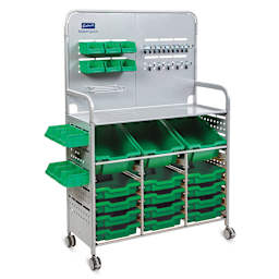 Gratnells Makerspace Cart - Silver with Grass Green 
