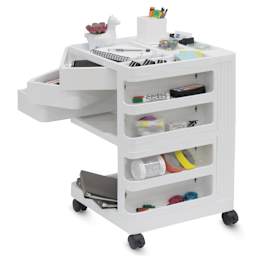 Studio Designs Kubx Pro Mobile Storage Cart - White (Filled with supplies)