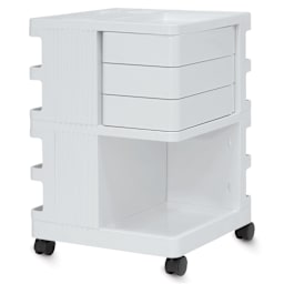 Studio Designs Kubx Pro Mobile Storage Cart - White (Side with drawers)