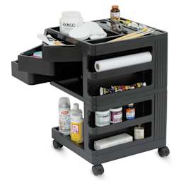 Studio Designs Kubx Pro Mobile Storage Cart - Black (Filled with supplies)