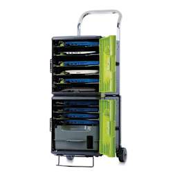 Copernicus Tech Tub2 Charging Storage Box - 10 Device Holder with Trolley, side (opened box)