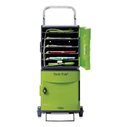 Copernicus Tech Tub2 Charging Storage Box - 10 Device Holder with Trolley, front (opened box)