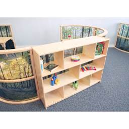 Whitney Brothers Nature View Serenity Cabinet, between classroom dividers