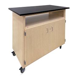 Hann Mobile Project Support Cabinet - Natural, Reach-Through Shelf