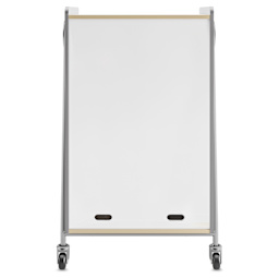 Safco Whiffle Typical 2 Double Storage Cart - Gray, dry-erase laminate in the back of the cart